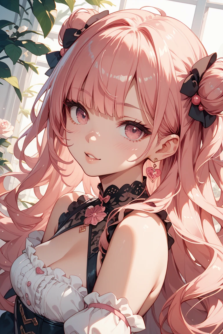 ((masterpiece, best quality)), Delicate face,Succubus,Standing picture,whole body,Perfect body proportions,Long legs,Handsome short hair,Nice pink eyes,Fantasy style,White background,Extremely beautiful,transparent,Transparent_比基尼,NUDE,chain,Tattoo,Lace,Heart-shaped decoration