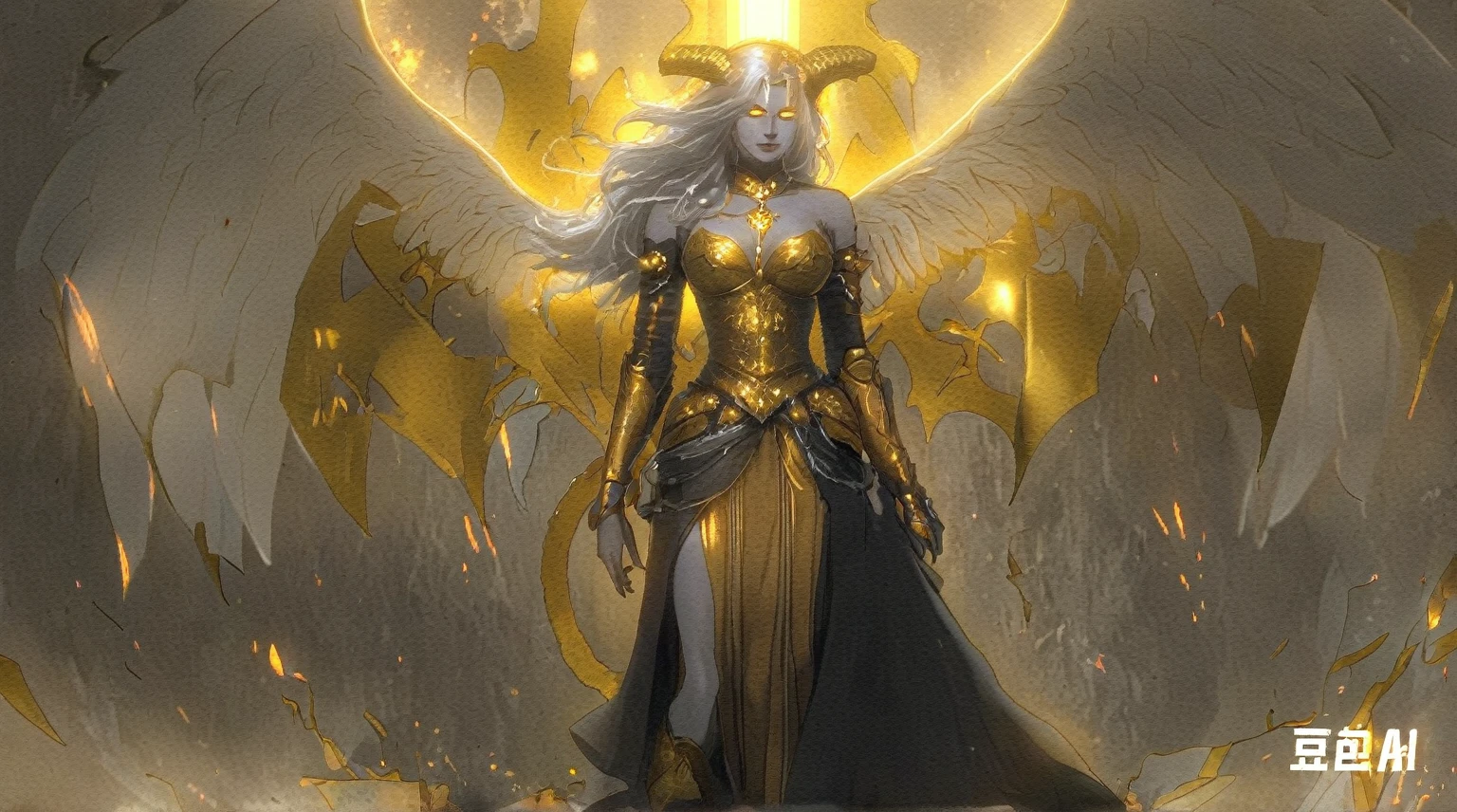 In a mystical realm, a phoenix gracefully spreads its wings, surrounded by swirling flames and glowing ashes. The bird's eyes glow with ancient wisdom as it prepares for its rebirth. The artwork should evoke a sense of enchantment and mystique, with a focus on the phoenix's ethereal presence. (gracefully spreads its wings:1.3), (swirling flames:1.4), (glowing ashes:1.3), (eyes glow with ancient wisdom:1.5), (mystical realm:1.3), (sense of enchantment and mystique:1.4), (focus on phoenix's ethereal presence:1.3), (highly detailed), (sharp focus), (photorealistic).(best quality,4k,8k,highres,masterpiece:1.2),ultra-detailed, HDR, 8k, absurdres, cinestill 800, sharp focus, add_detail:2, (solo, woman)