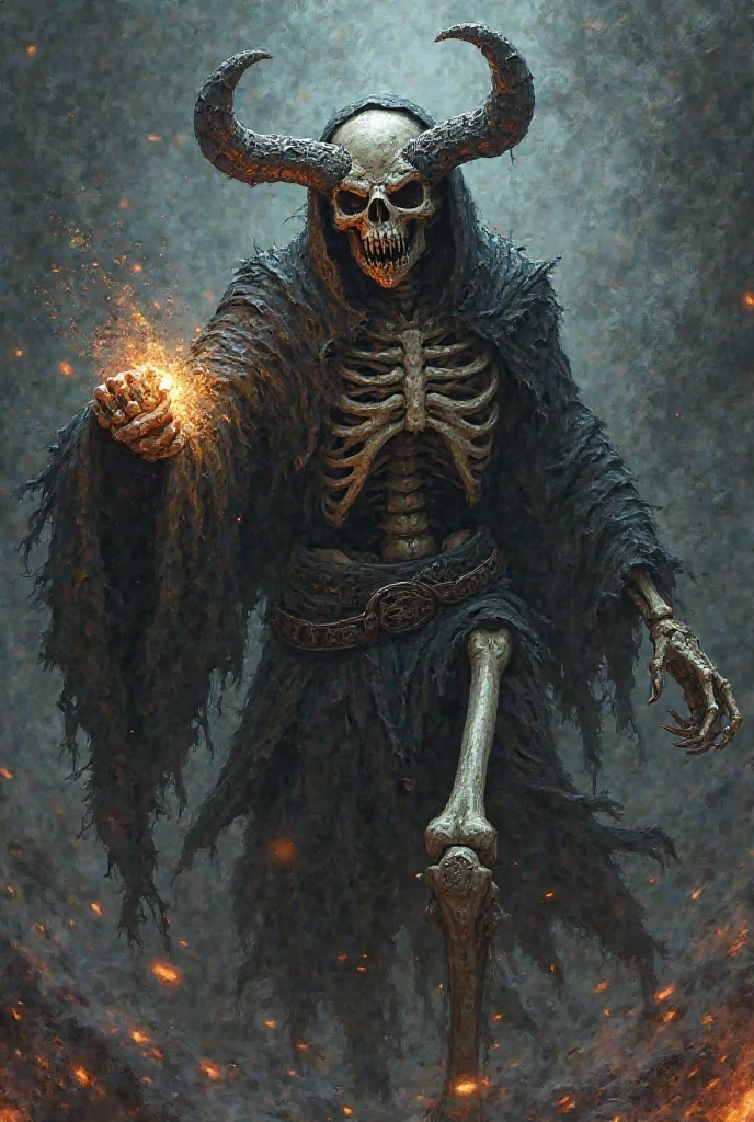 "A highly detailed and intense depiction of a terrifying necromancer, mid-shot and dramatically captured in ultra-detailed 8k wallpaper, showcasing intricate complexity."