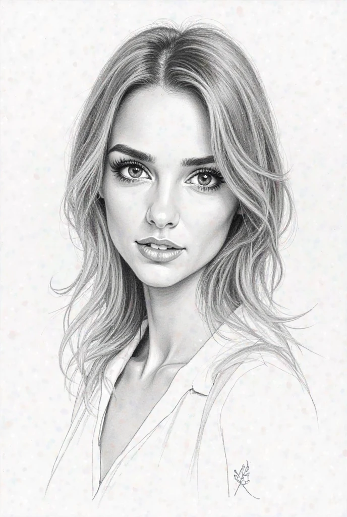 drawing of a woman sitting with her hand on her chin, realistic sketch, sketched, art sketch, desenho de realismo, sketch art, sem sombreamento, pencil draw, a pencil draw, arte tradicional, desenho fosco. obra de arte, artistic drawing, Admirador de arte, desenho simples, desenho de desenho animado, pencil draw, designer pencil draw, professional sketch, desenho de menina, retrato