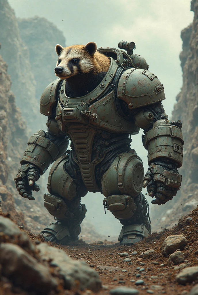 cute (lemur-robot hybrid:1.8) walking through abandoned ruins reclaimed by nature, wearing a backpack and stetson hat, dressed like Indiana Jones, holding a 6 foot walking staff, .(poster art, concept art, bold lines, expressive:1.4),.(aerial, fantastic, imaginative, beautiful, intricate details, masterpiece, best quality:1.4),.dynamic pose, wide angle view, full frame body shot,.dramatic and dynamic lighting,.<lora:add-detail-xl:1> <lora:xl_more_art-full_v1:0.7> <lora:Scaleborn_SDXL:0.8> <lora:Jean-Baptiste Monge Style:1.0><lora:NicolaSamori:1.0>.