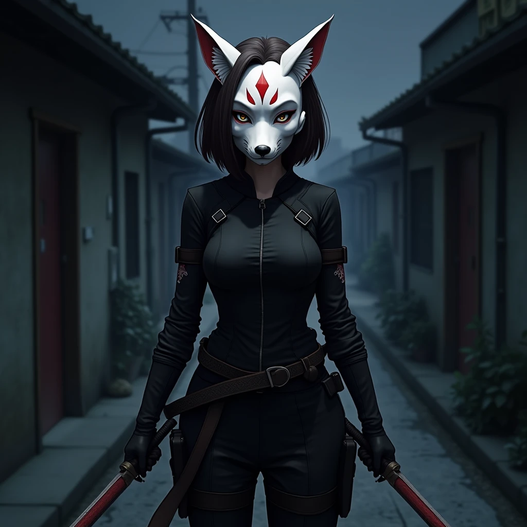 there is a woman with a cat mask and a sword, beautiful young catgirl, attractive cat girl, catgirl, cat girl, cat the assassin, with kitsune mask, katana zero video game character, 3 d anime realistic, anime catgirl, realistic anime 3 d style, [ 4 k photorealism ]!!, second life avatar