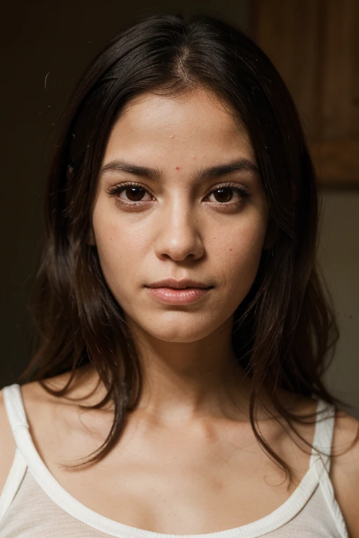 hermosa mujer morena tomando selfie realista, black dark hair, maximun detail, soft pore skin, super detailed skin texture, natural daylight, high contrast light, ultralealistic, hyperrealistic, photorealistic, 18k, high resolution, extreame details, extreame texture details, still raw,