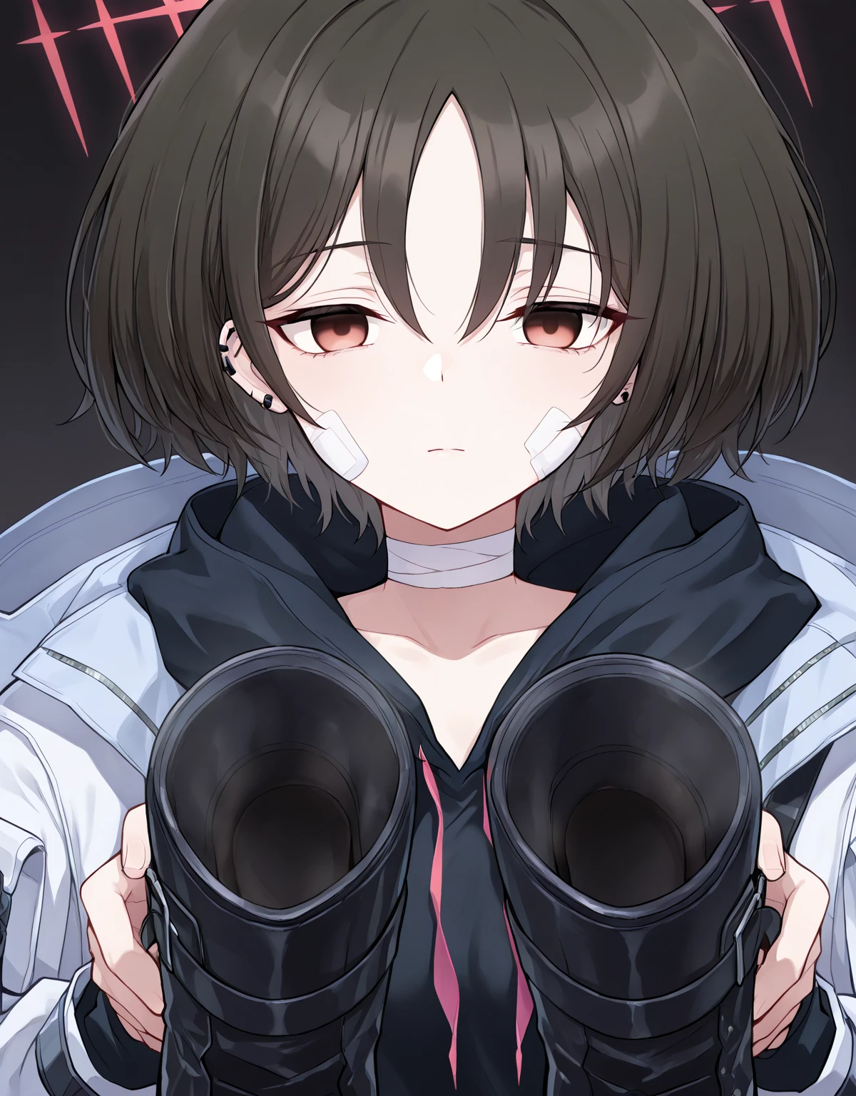 Prompt Example:
“A detailed illustration of Honami, a cyborg ninja girl, walking to school. She has brown straight hair with bangs and is wearing a short-sleeved white blouse and a beige and black checkered skirt. Her entire body, except for her face and chin, is metallic and mechanized with visible red cybernetic enhancements. She carries a school bag and has a cheerful expression. The background shows a peaceful morning scene with cherry blossom trees in bloom and the school building in the distance. The art style is manga-inspired with bold lines and detailed shading.”

Details of the Prompt:

	1.	Character Appearance:
	•	Honami, a cyborg ninja girl
	•	Brown straight hair with bangs
	•	Wearing a short-sleeved white blouse and a beige and black checkered skirt
	•	Entire body, except for face and chin, is metallic and mechanized with visible red cybernetic enhancements
	•	Carrying a school bag
	•	Cheerful expression
	2.	Background:
	•	Peaceful morning scene
	•	Cherry blossom trees in bloom
	•	School building in the distance
	3.	Art Style:
	•	Manga-inspired
	•	Bold lines and detailed shading, 