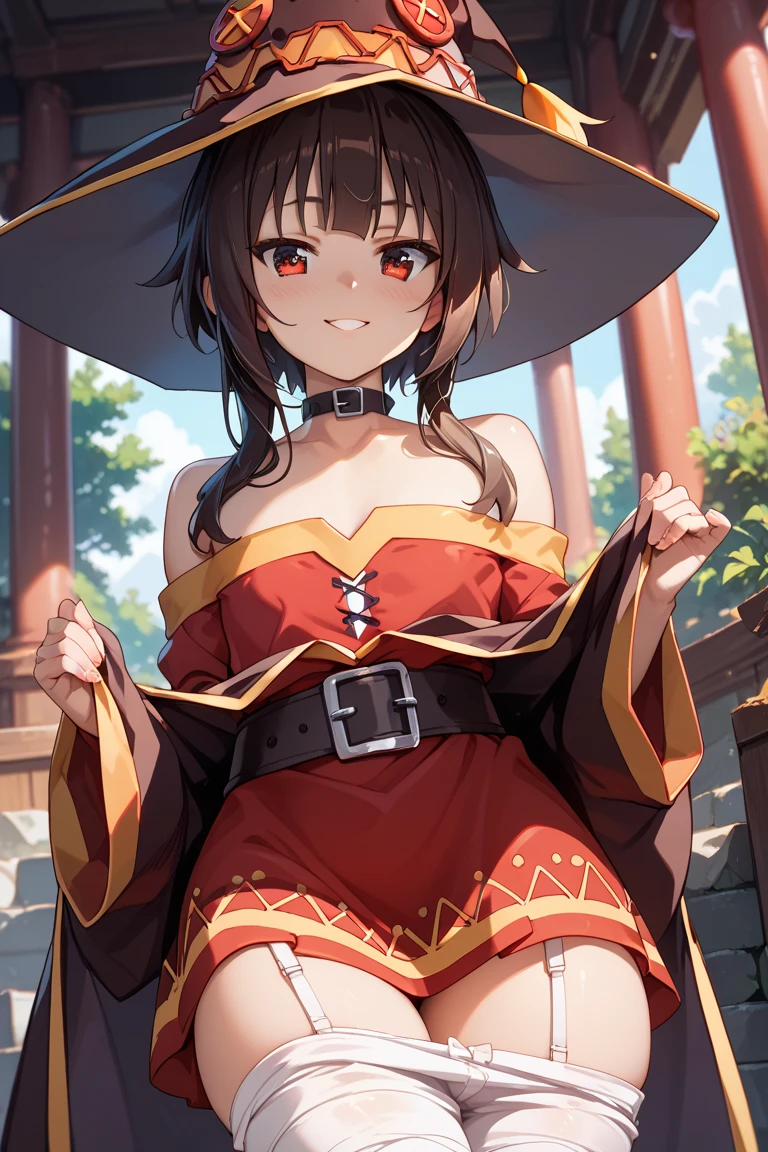 NSFW、Megumin、cute、hat、Wizard's Clothes、Nipples、pussy、Love juice、Sweat
