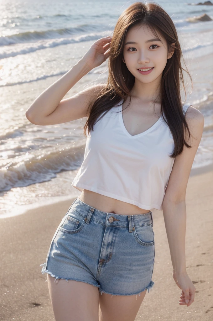 ((Exposing shoulders)), ((Ample breasts)), ((The skirt is short)), ((Sexy Legs)), ((whole body)),practical, Stylish girl,1girl,sexy pose,best quality,masterpiece,illustration,an extremely delicate and beautiful,CG,unity,8k wallpaper,Amazing,finely detail,masterpiece,official art,extremely detailed CG unity 8k wallpaper,incredibly absurdres,huge filesize,ultra-detailed,highres,extremely detailed,beautiful detailed girl,realistic,outdoors,light contrast,(White tee shirt、Shorts,、Red lipstick、Looking from below、smile、(Ocean、Ocean岸で歩いている)、ショートヘアー
Waiting to start