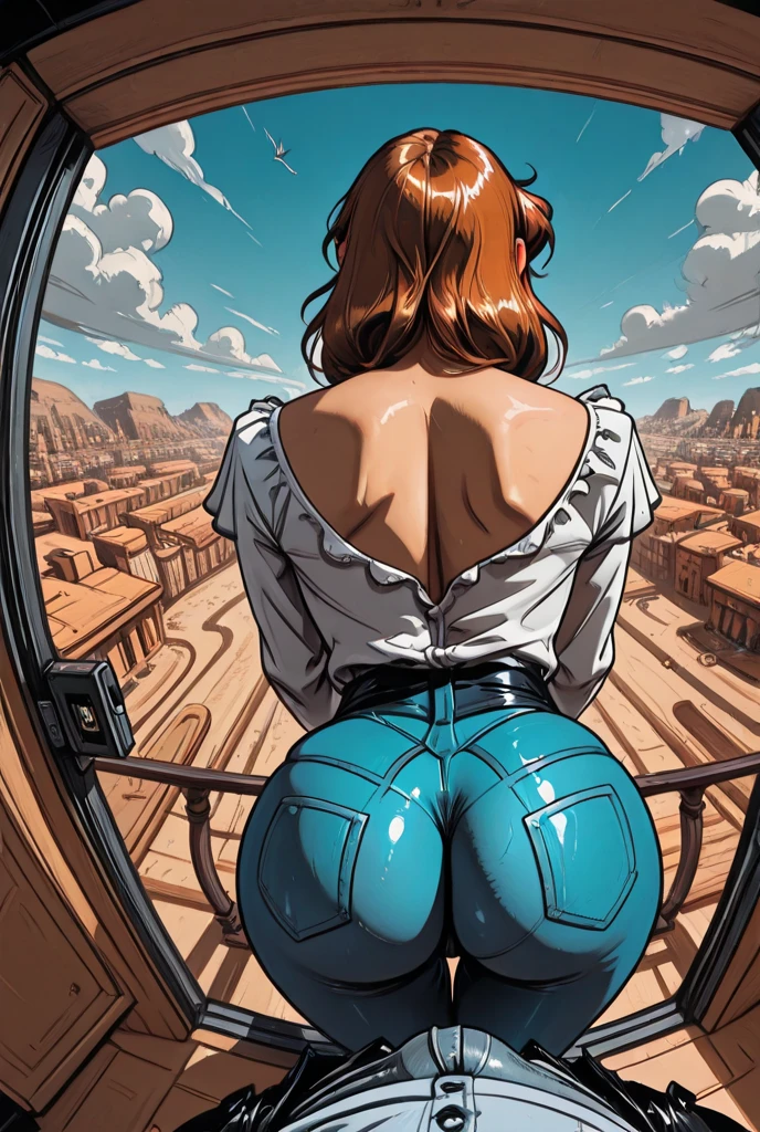 girl, face sitting, smiling, facesitting, sitting on a girl face, backview, ass view, grabbing arms, arms on back, hands on back, hands on the floor, showing feet, on a desert, sitting on face, desert