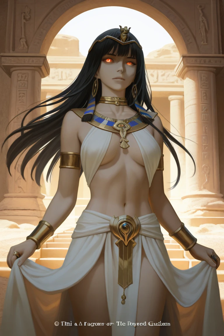 (masterpiece, top quality, best quality, beautiful and aesthetic:1.2), full body, SFW, extremely detailed, detailed eyes, golden eyes, detailed hands, cinematic light, depth of field, 1girl, seducing smile, solo, official, Nitocris Alter Fate, white hair, slim body, tanned, tan skin, egyptian, pharaoh, cinematic lighting, dramatic lighting, dramatic atmosphere, hyper-realistic, high resolution, stunning contrast, high quality, best quality, 8k, 4k, intricately detailed, (amazing details:1.2), highly detailed skin, powerful presence, vibrant colors, (detailed eyes:1.2), striking eyes, (detailed background), (warzone on background, night, ruins), (dynamic angle:1.2), (dynamic pose:1.2)
