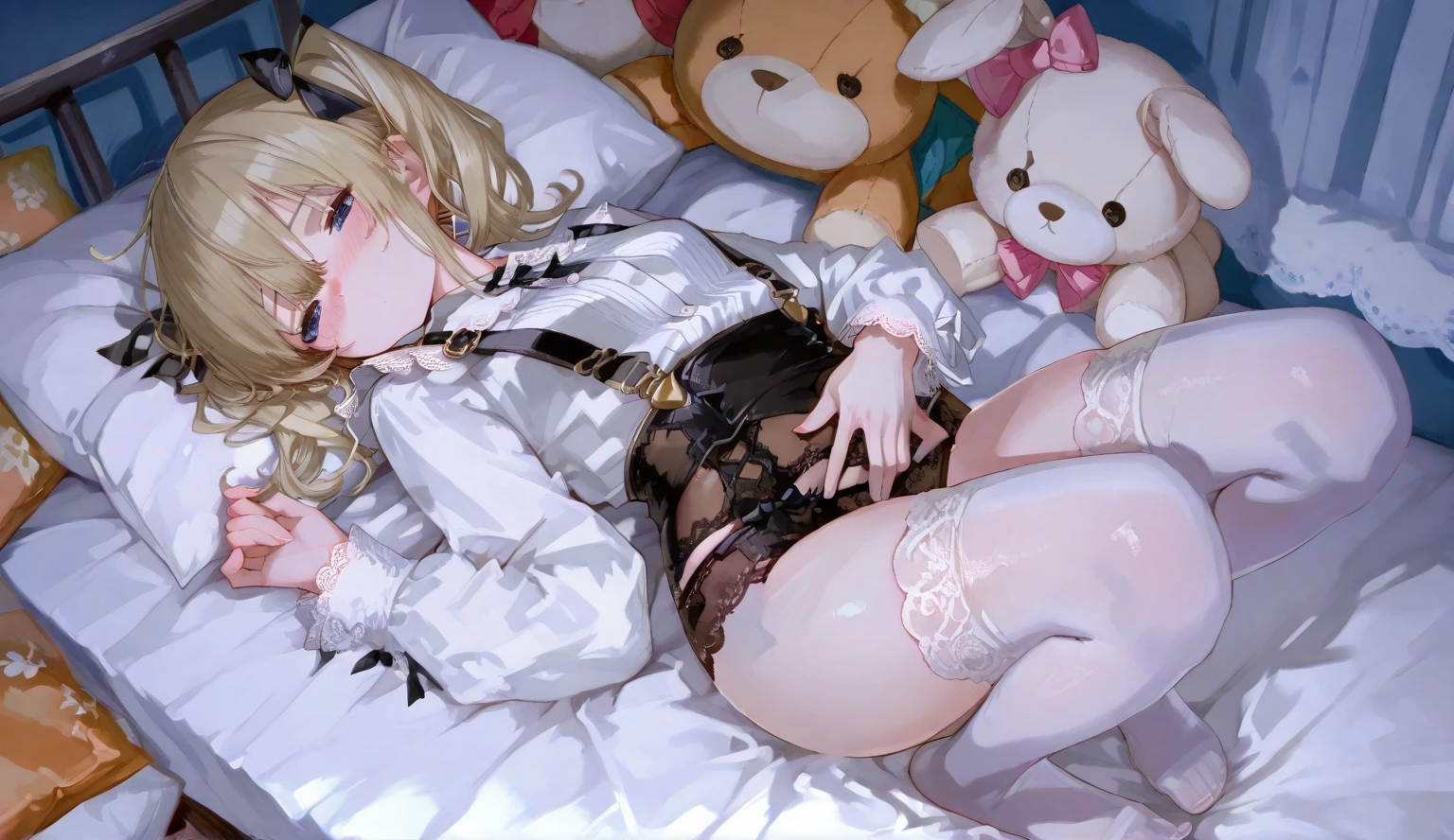 ((Beautiful)), ((sexy)), ((himiko toga)), ((lying in bed)), ((perfect ass)), ((thong)), ((bare chest)), ((Short skirt))