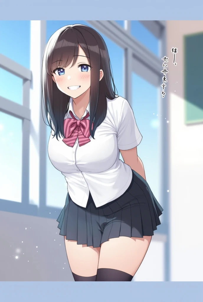 A beautiful young girl, lifting her skirt and shirts outside , showing pussy and tits