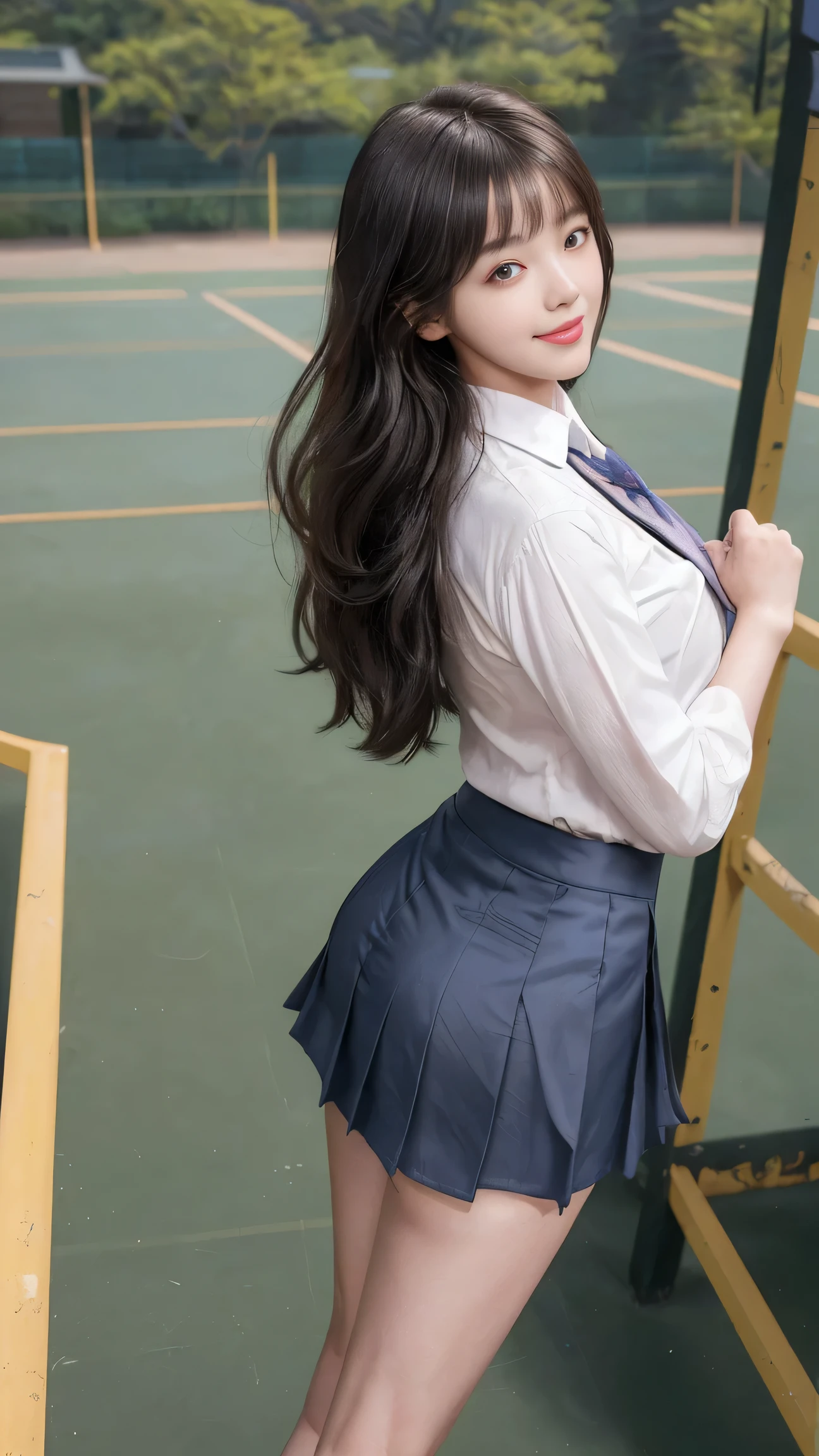 ULTRA REALISTIC [8K] Realistic A beautiful Korean 19 year girl wearing_School_uniform With a Very small skirt that,some_portion_ASS_can_be_seen_below_skirt, ultra high res.photorealistic:1.4,UHD, Emphasizing looking back to the camera smile face, Classroom,Ultra Realistic, Bigg Ass, Clear Day wearing School uniform I can see her ass Below the skirt, Very small skirt,Close short full body portrait, ASS, Low_Camera_Angle, ASS to face Short, I can see her Ass below the Skirt, very_small_skirt, biggest ASS, took_the_camera_lower, Short_the_skirt