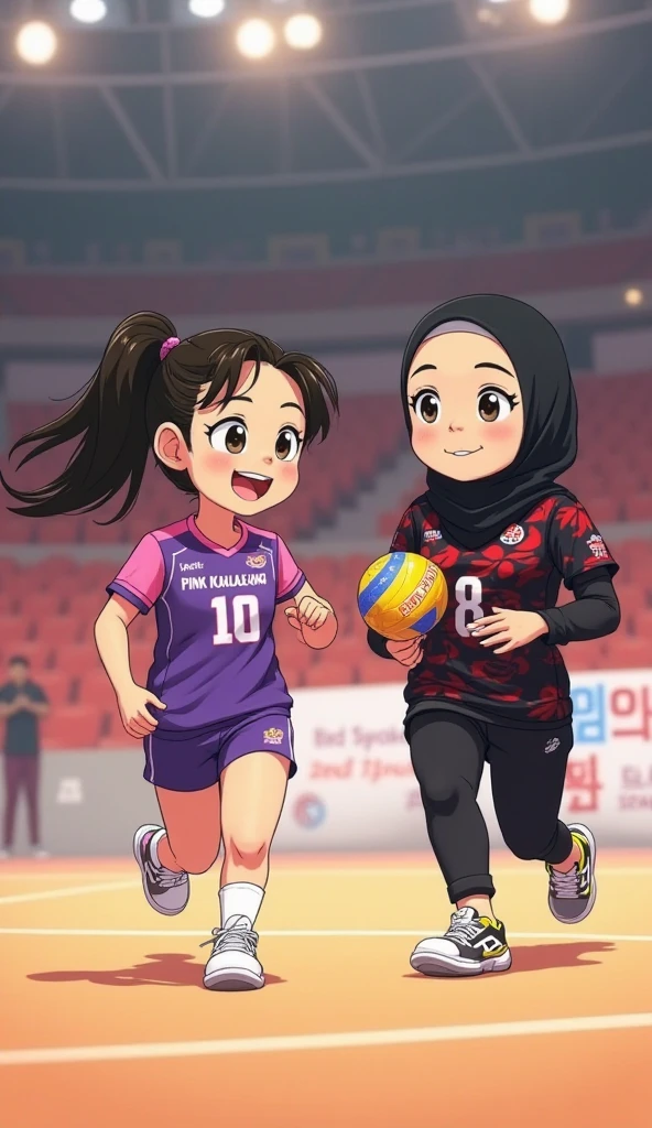 girl,playing basketball,hijab,coverd head,islamic wearing,playing basketball,with girls