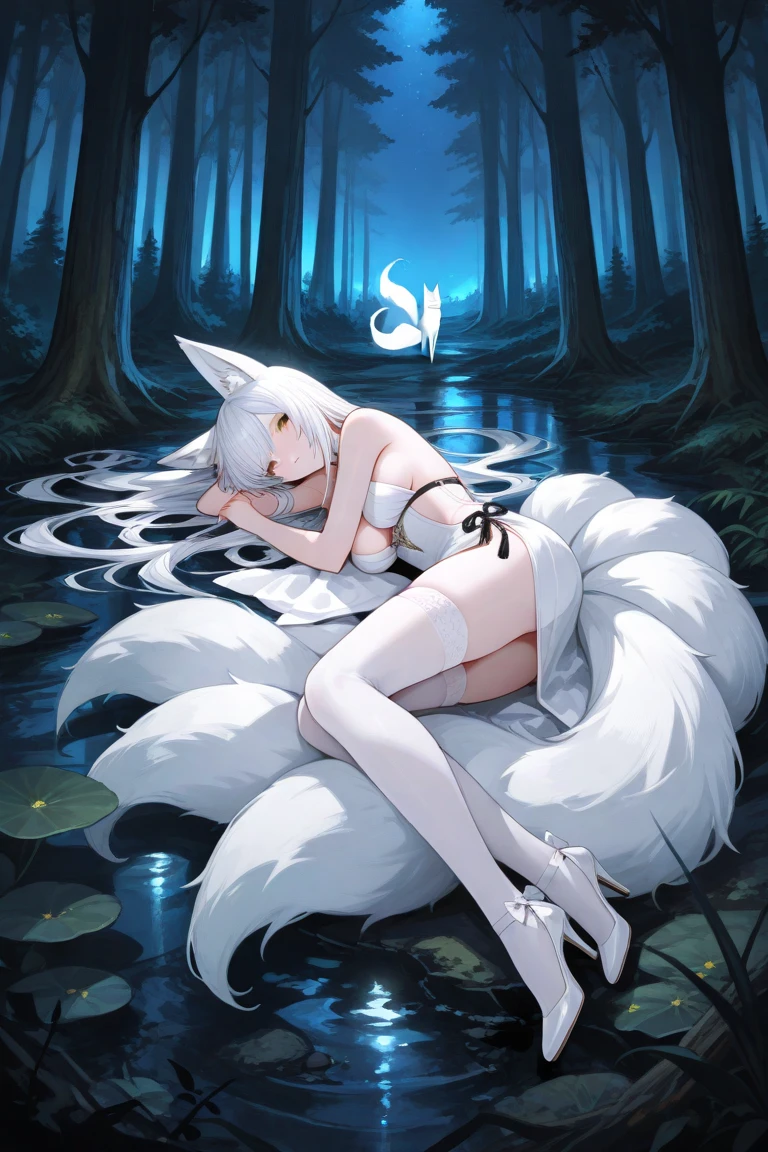 from the front,full body, ,black background, silver long hair,9 yea,wariza