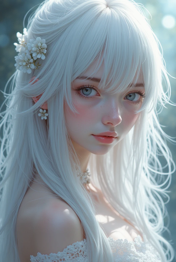 masterpiece, Highest quality, One girl, Elaina_(May_no_gossip), Silver Hair, Purple eyes, Long Hair,