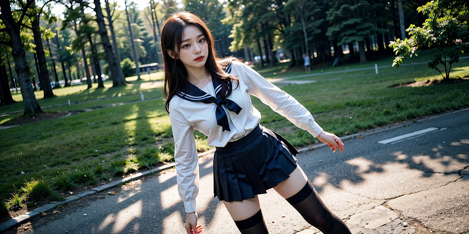 1girl,perky breasts,semi-long hair,deep black hair,straight hair,expressionless,looking back,mouth mask,perfect eyes,blue eyes,groomed eyebrows,
BREAK ,cardigan,tartan check skirt,frilled panties,upskirt,from below,
BREAK from behind,dutch angle,outdoor,station,escalator,((depth of field,portrait)),
BREAK score_9,source_anime,rating_explicit,uncensored,