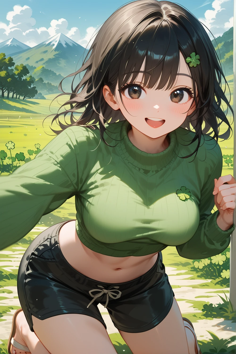 green eyed girl. Cartoon