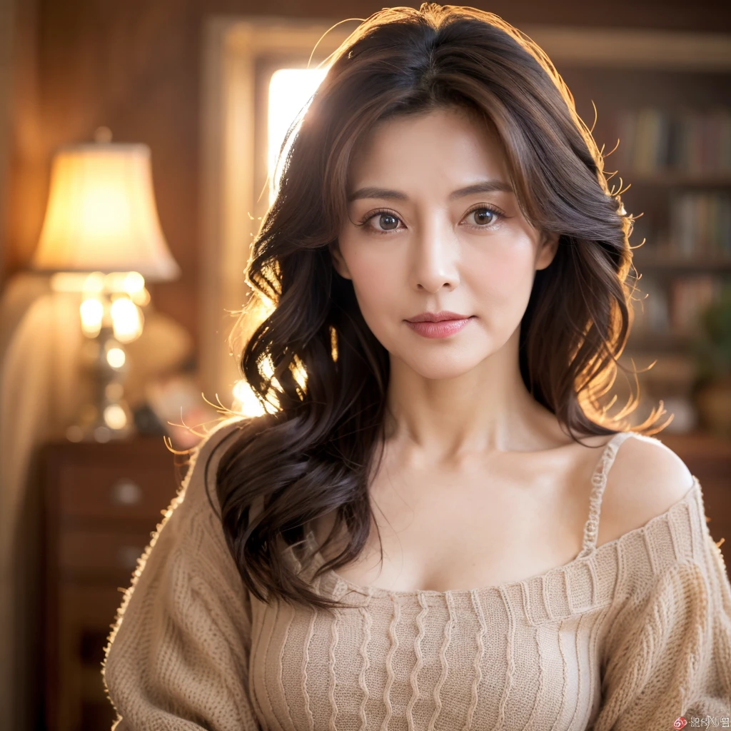 Beautiful mature woman with wavy long hair, Mature Woman, Ultra-high resolution,(Realistic:1.4), ((highest quality)), ((masterpiece)), (be familiar with),