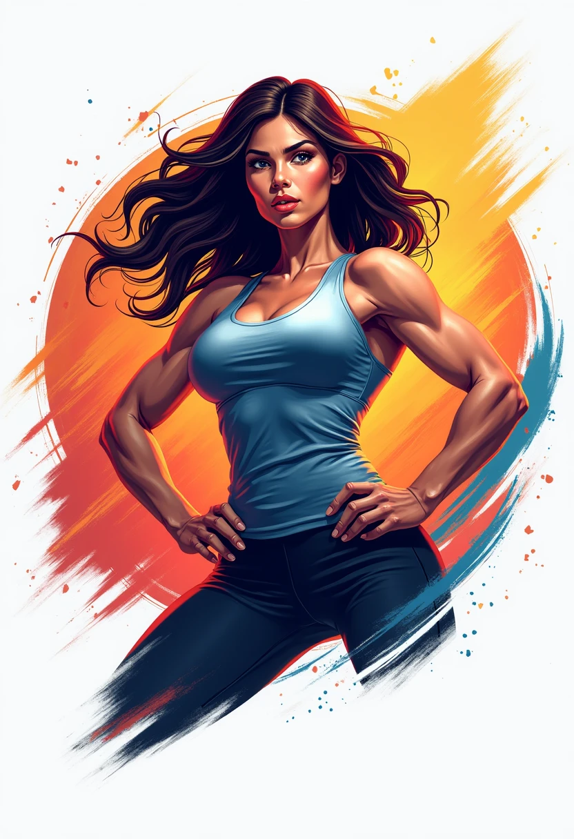 Female logo of a fitness gym with a big name called IsaRam in golden tones