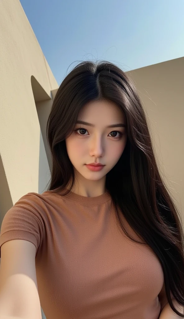 a close up of a woman in a blue shirt posing for a picture, beautiful south korean woman, korean girl, beautiful young korean woman, gorgeous young korean woman, korean woman, beautiful asian girl, chinese girl, asian girl, japanese model, young asian girl, beautiful asian woman, gorgeous chinese model, realistic young gravure idol, korean women's fashion model, asian features
