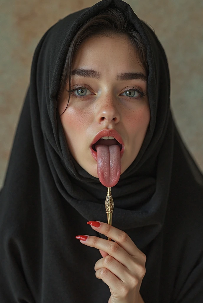 Make women beautiful using hijab, spit out a tongue filled with male sperm
