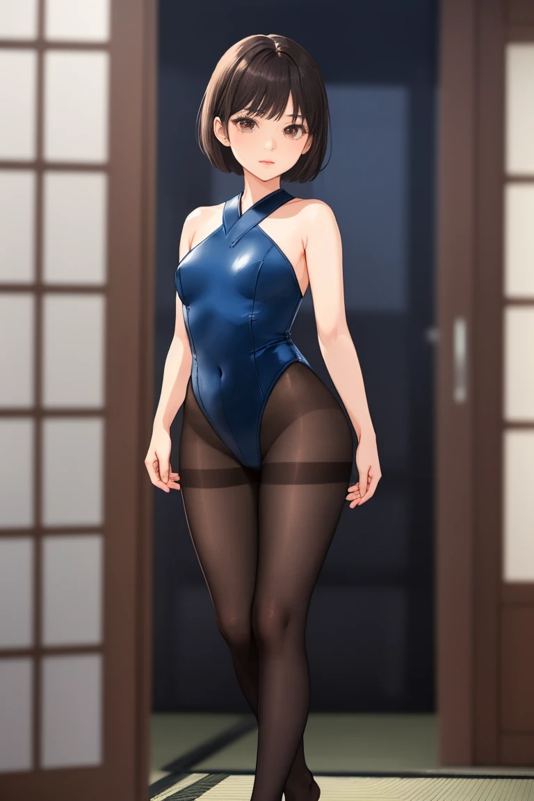 ((masterpiece,best quality)), absurdres, Arezu_Pokemon, solo, 1girl, red hair, cowlick, red eyes, unzipped all the way,cleavage,navel,sexy pose,black latex bodysuit,tight-fitting,bright colors,shiny material,highlighted curves,vibrant sunset colors,sensual lighting(front light),sunset hues,warm and glowing ambiance, solo, smiling, looking at viewer, cowboy shot, beautiful, masterpiece, best quality, extremely detailed face, perfect lighting, 1girl, solo, arezu \(pokemon\), embarassed, looking at viewer, full body, 