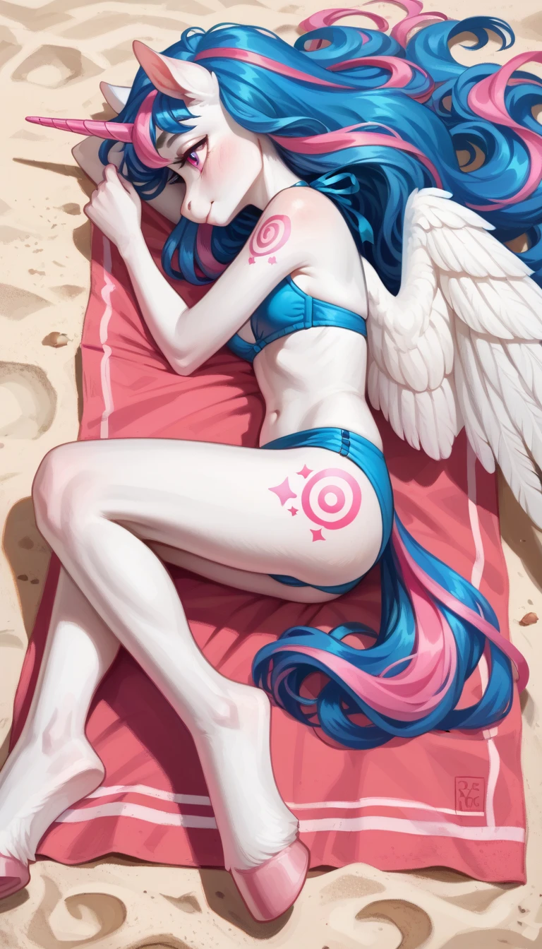 Celestiahuman, Princess Celestia from my little pony, Princess Celestia in the form of a girl, big breasts, lush breasts, voluminous breasts, elastic breasts, visible whole body, shin, heels, feet, five fingers, detailed hands, Big white angel wings behind the back, white feathers, standing against the background of the palace, standing upright, time of day day, white feathers flying, swimsuit, beach, summer, sea in the background, volleyball in hand