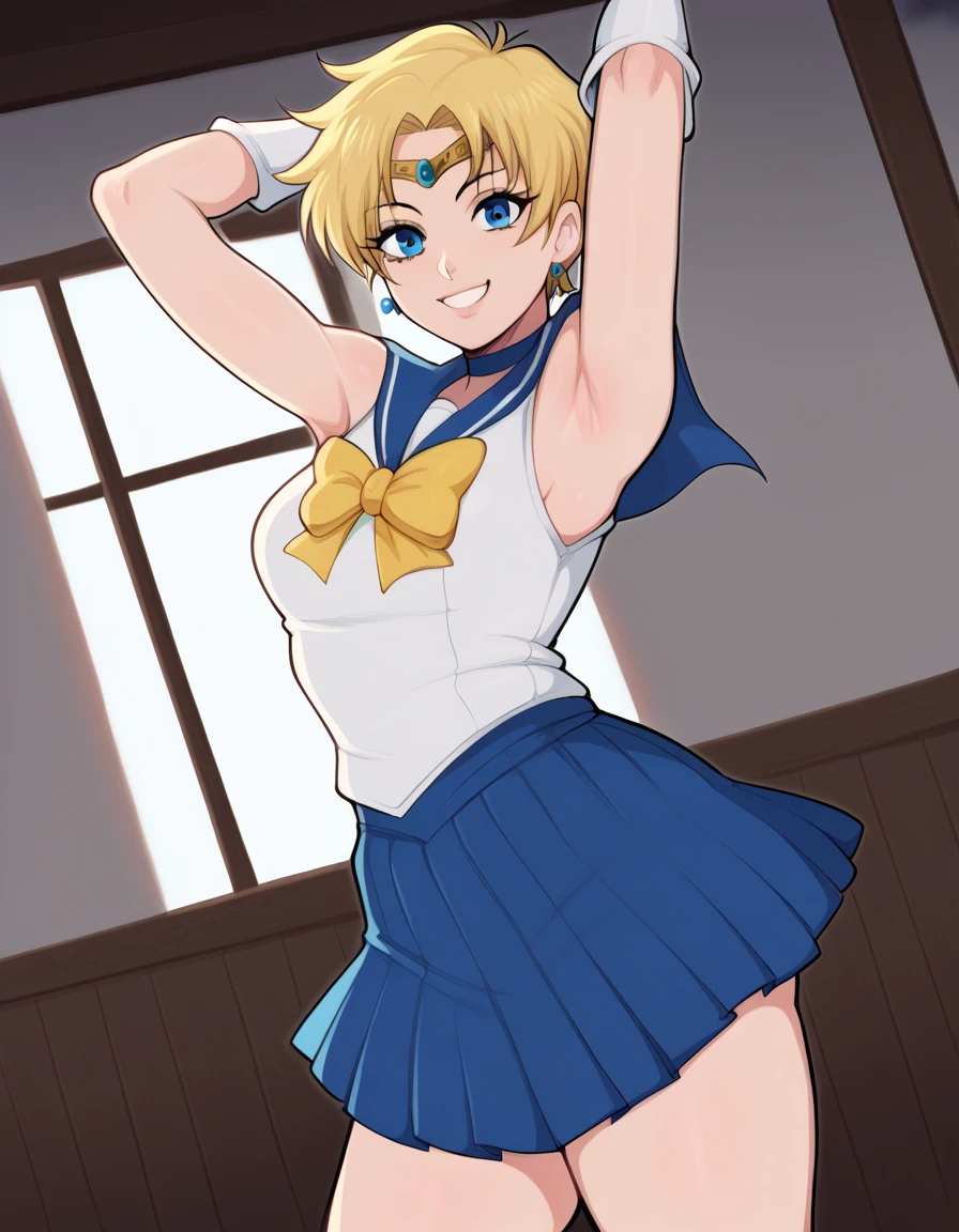 、(Highest quality:1.1), (masterpiece:1.4), (Absurd:1.0), Portraiture, close,
1, Sailor Uranus, Relationship,, Big and ample breasts, Aqua Eye, blonde, Sailor Warrior Uniforms, Sailor collar, Chest Bow, Yellow ribbon, Attractive skirt, White elbow gloves, By the pool, (smile:1.2), Looking at the audience, Erect nipples、Showing panties、Ultra mini skirt、Micro Panties、(Dynamic pose:1.2)、(Downから見る:1.2)、Camel Toe.Between the legs、belly button、Spread your legs.(Browsing Caution:1.2)、(Down :1.2)、Between the legsフォーカス、Dynamic Angle、Masterpiece, Highest quality,
Very detailed, Super detailed, 4K,
(Sharp sketches, figure:1.1),
(Perfect Anatomy),
(Perfect Fingers, Perfect hands:1.4),
break
1 girl 22 years old, embarrassed smile, smile,
(Blonde middlehair, Straight hair, blue eyes:1.3),
Large Breasts, White skin,
break
(Bright and Shiny Samba Costumes:1.2),
break
(walk, Dancing:1.3),
View your viewers,
(Upper Body),
Dutch Angle,
break
(night, Samba Carnival),
Blurred Background,