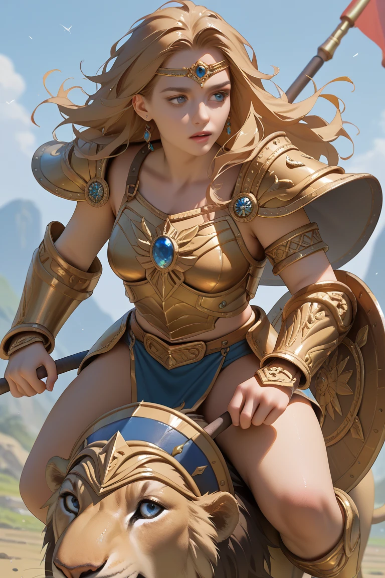 Gorgeous Woman, Valkyrie, Long blonde hair, blue eyes, detailed facial features, proportional hands, proportional fingers, leather armor, fur cape, viking ship,