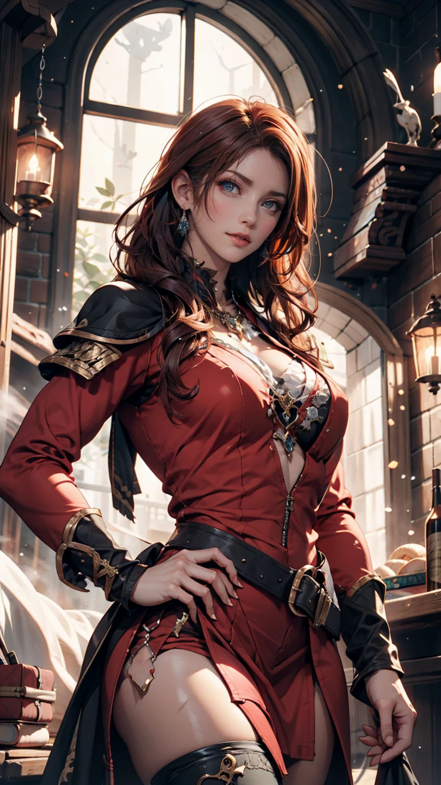 8K,(masterpiece, Interesting image of a pirate dressed in red tones、enchanting pirate..:1.3), (A captivating depiction of the perfect combination of charm and adventure..:1.2), (Carefully crafted to bring out the character&#39;s charm to the fullest..:1.2), (Attractive pirate wearing an attractive pirate costume that makes your figure stand out...:1.1), (A balance between classic pirate elements and modern sensuality..:1.1), (her confident and brave look ::、Further enhance her mysterious charm..:1.1), (Also pay attention to the set contents...., From low necks to luxury accessories..:1.1), (The background captures the essence of the pirate world.., Packed with treasures and adventure tips:1.1), (While embracing sensuality..、 depiction, interest and adventure.:1.1), (A mix of attractive aesthetics and piracy 、Create visually appealing elements:1.1), (A work of art that celebrates both imagination and charm in a vibrant and captivating way..:1.1), (魅力的な公海の魅力とenchanting pirateの世界への状..:1.1)), movie, super detailed, insane details, beautiful gradation color, Every time , Hypersite, megapixel,anti-aliasing, nffsw, NBTC&#39;s.., EGAT.., s., post-processed, post production, tone mapping, ....CGI, VFX, special effects, detailed and complex, Hyper Maxim, wonderful, Volume measurement, realistic portrait, Super photorealistic, super detailed, intricate details, wonderful detailed, full color, Volume measurement lightning, EGAT.., realistic, unreal engine, 11, sharp focus, octane render,dynamic pose,smile,