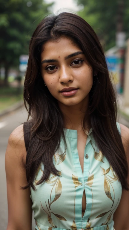 Beautiful ,23 years young Indian girl healthy, confidential looking,8k,realistic, raw photo,dark brown hair,fair skin, indian,long hair,clear facial features,, very detailed, 23years old, innocent face, natural wavy hair, high resolution, masterpiece, best quality, intricate details, highly detailed, sharp focus, detailed skin, realistic skin texture, texture, detailed eyes, professional, 4k, charming smile, shot on Canon, 85mm, shallow depth of field, kodak vision color, perfect fit body, extremely detailed, foto_\(ultra\), photorealistic, realistic, post-processing, maximum detail, roughness, real life, ultra realistic, photorealism, photography, 8k uhd, photography