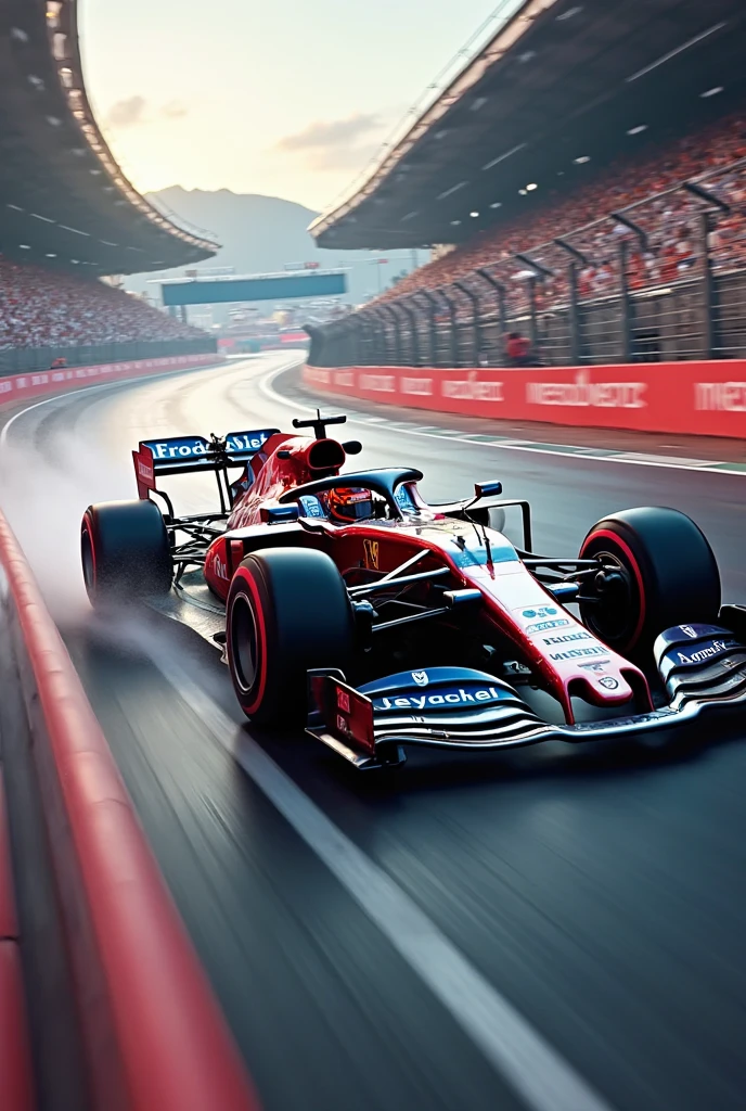 Draw me a Formula 1 running at high speed