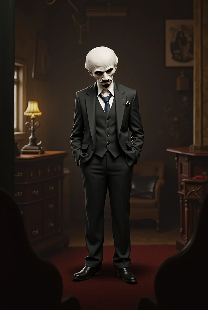 Realistic Slenderman with black background