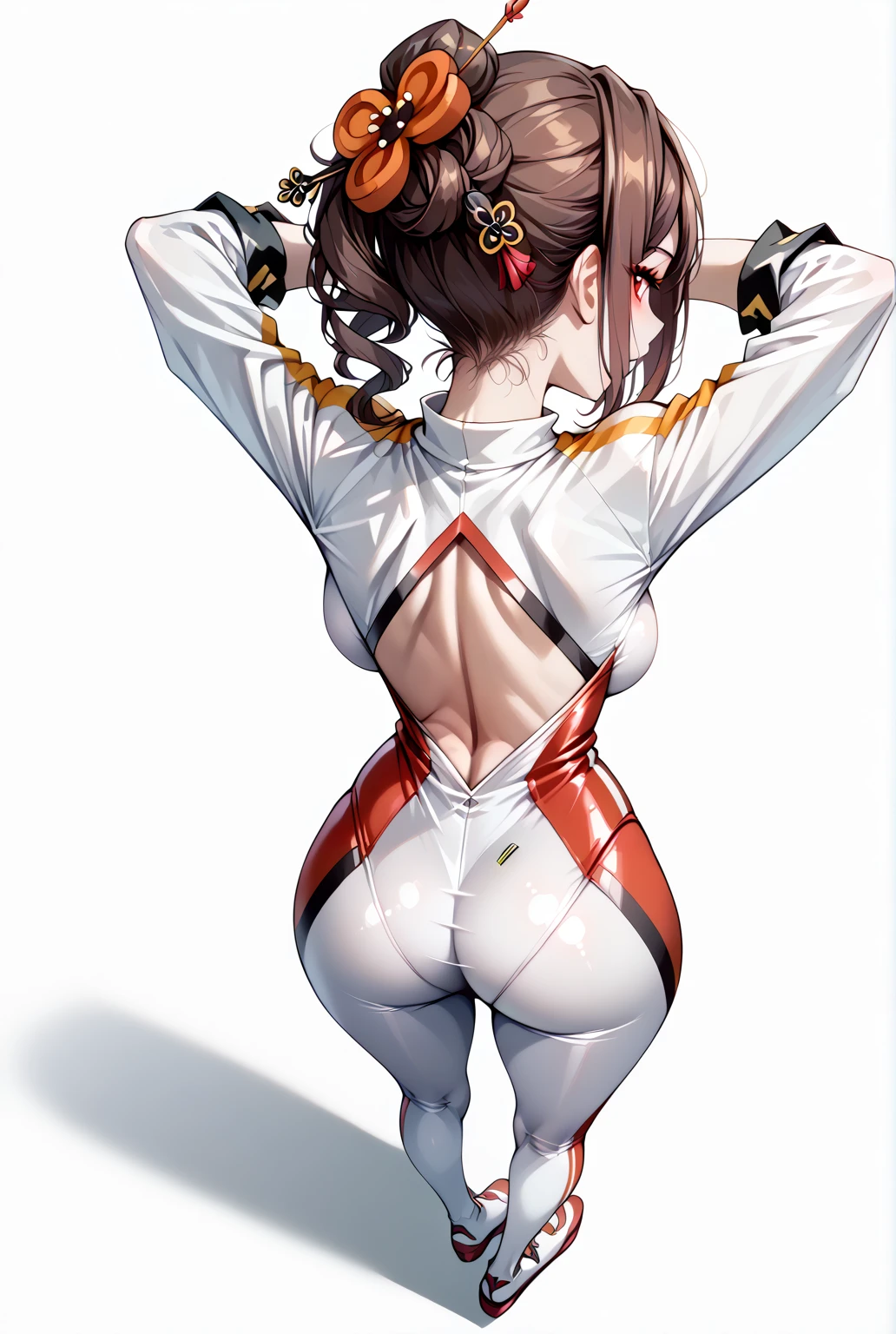 (((Warrior girl))), (((back view))), (((perfect ass))), (((best qualityer: 1.4))), (((Afro))), (((DuneWalker))), (((post-apocalypse))), (Unbeatable masterpiece), (hiper HD),(CG 8k hyper-realistic), (((breasts big))), (((hyper feminine))), sensuous girl, (bob hair with straight bangs), ((( sculptural body ))), (((1 girl))), 20 year anime girl with perfect body, Beautiful and well-groomed face, slanted eyes, muscular body:1.2, costume with textured details in pixel art, (Head to thigh photoodern samurai pants, Complex equipment, rot, cerulean, yellow, orange, Violette, long pants,Tight, dark clothes,With white stars and white stripes, Metal parts in armor, afro girl, (((standing alone))), pirralha violent, (((14歳))), sensuous, pose de atitude, work of art, post-apocalypse, (((manga style))), Bounty Hunter, violent, Manic, the way you want, slenderbody, thin but strong, perfectbody, roupa moderna, Advanced technology, short shorts with checkered pattern in red and black, fur collar jacket, sleeves with vertical striped pattern, neutral background