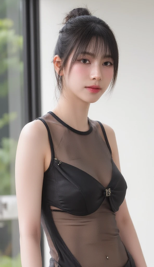 (((Highly detailed CG unit 8k wallpaper, masterpiece, High resolution, highest quality))), ((Beautiful woman, Model-like posture, acrobatic pose,grunge fashion, wearing a camisole:1.2,Micro Panties)), ((highly detailed face, Highly detailed black eyes, extra detailed body, highest qualityのリアルテクスチャスキン)), (Short Bob Cut Hair, white skin, exposed belly), (Sit on the guardrail),night, surreal, digital paint,Instant Camera