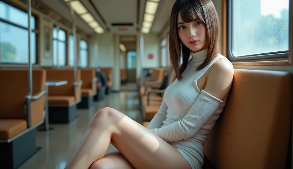 ​masterpiece、(((Outdoor naked girl、I will take my student bag from the station platform.、A slight smil)))、A detailed eye、超hight resolution(reality:1.4)very extremely beautiful, Beautiful skins, A slender,skinny  body、being thin、thin and long legs、 (A hyper-realistic), (hight resolution), (8K), (ighly detailed), (ultra-detailliert), 详细的脸,、NSFW、collage、
