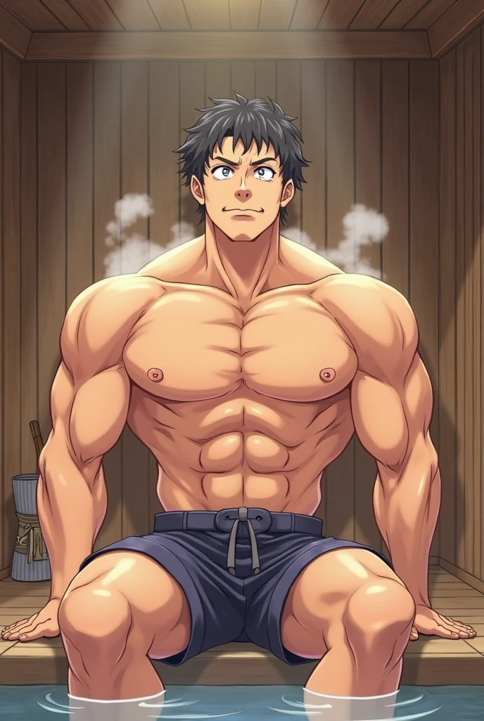 yukito,muscular,1boy,adult,solo, masterpiece, best quality, <lora:yukito:0.8>