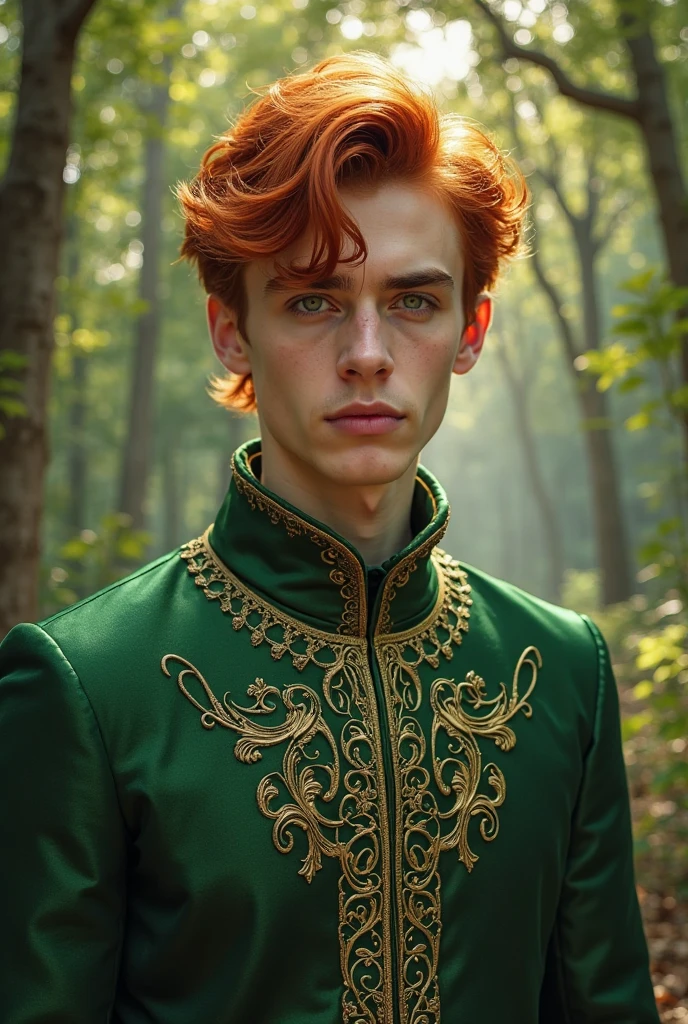 a 15 year old boy, with white skin, a nobleman of House Tyrell, has peach red hair, and strong for his age, by far the most sought after teenager in Campina, has green armor with silver embroidery of roses 