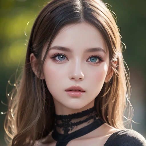 a beautiful woman, perfect figure, narrow waist, long chestnut hair, beautiful eyes, long eyelashes, lustrous lips, beautiful skin, beautiful smile, fashion model, attractive clothing, beautiful ornaments, black dress, cinematic scene, full moon night sky, (best quality,4K,8K,highres,masterpiece:1.2),ultra-detailed,(realistic,photorealistic,photo-realistic:1.37)、Medieval European streets