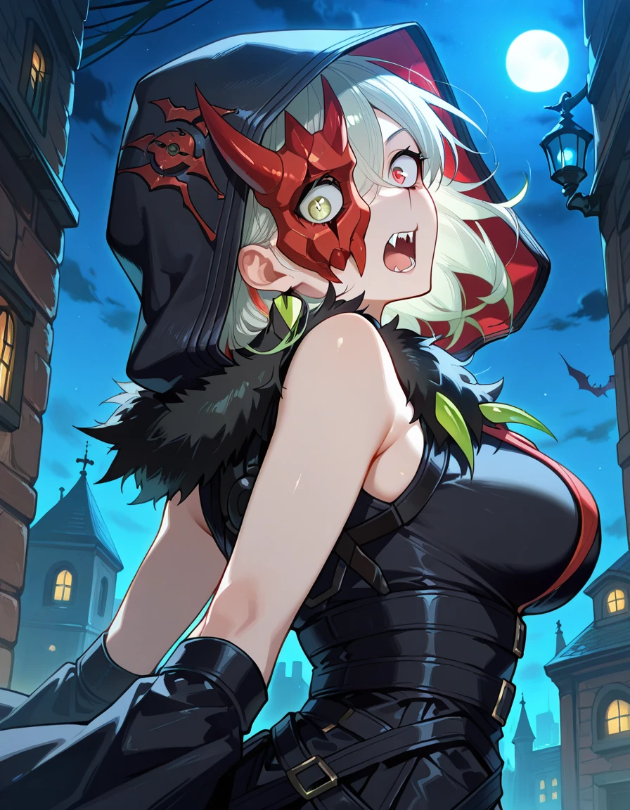 Gruesome and spooky details、An atmosphere full of suspense and tension、Psychological horror、Cute Smile、Clowns and circus atmosphere、A terrifying moment、Psychedelic dream scenario、Alice in Wonderland、Enthusiastic atmosphere、Mischievous Smile、Expressive gestures、Comical movement、Blonde、Light purple outfit,sexy,Small bra and panties