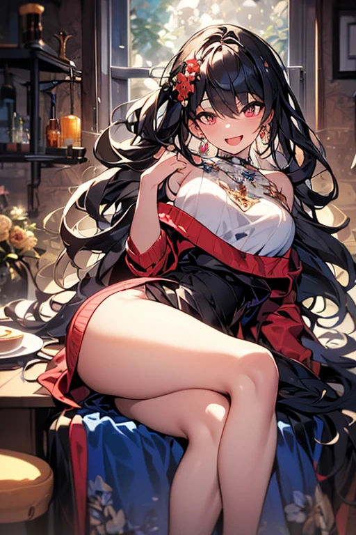 Open your crotch、Bare crotch、Background Shrine、Komono、ornate、girl with、Exposed cleavage、A dark-haired、White headband、Long sideburns、Tie back hair、Red Eyes、no panty、sitting down on the floor、Lustrous skin