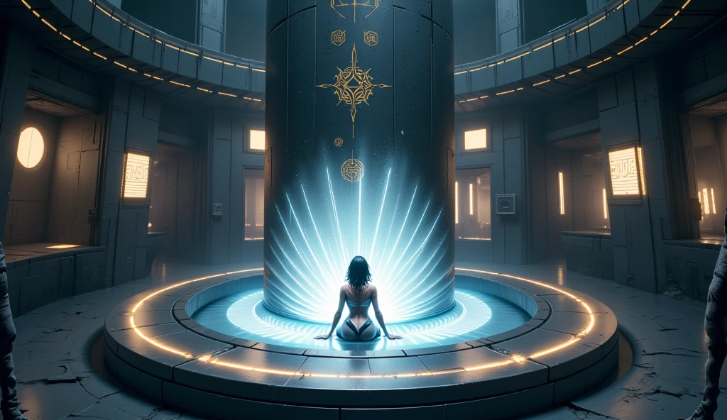 low angle marble goddess statue, antique, dark mysterious background, mystical neon glow, beautiful detailed dace, elegant posture, photorealistic, highly detailed, 8k, cinematic lighting, dramatic shadows, ethereal atmosphere, enigmatic aura, dark fantasy, concept art, digital painting