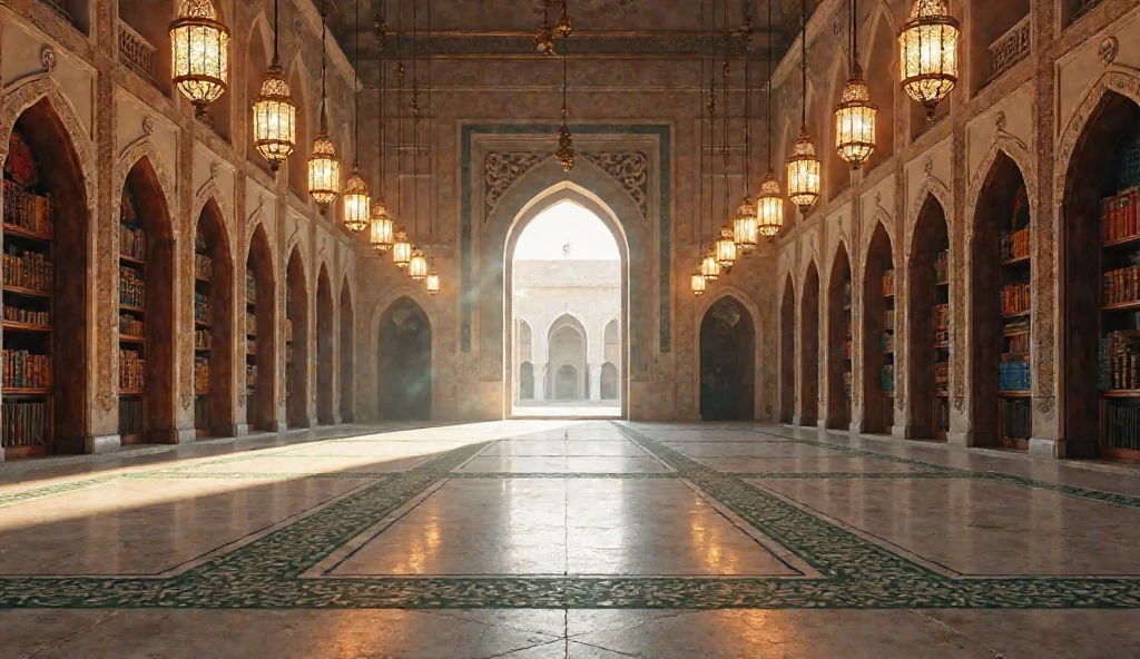 photo arabic palace super detailed daylight windows, cobblestones, crowd, plants