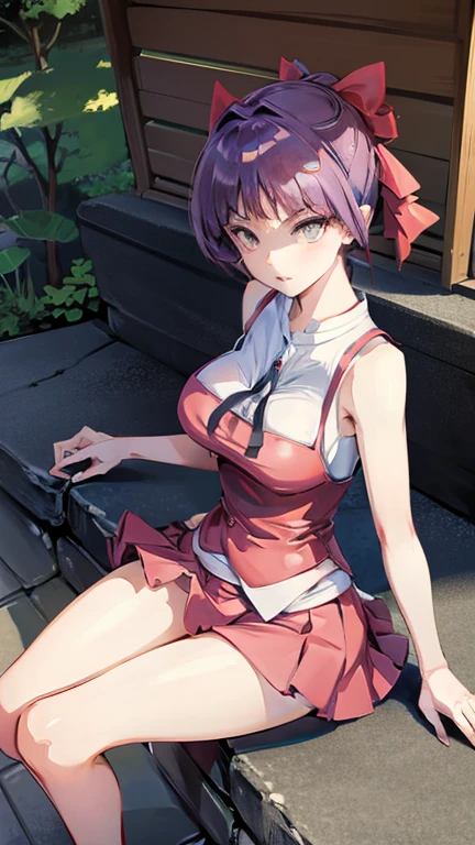 best quality, masterpiece, (from above:1.3), squatting, spread legs, (peeing:1.3), hidden,
1girl, yuzuriha_(jigokuraku), purple hair, brown eyes, ninja, open clothes, cleavage, small breasts, topknot, medium hair, white obi, (looking back:1.1), outdoors, forest, (blush:1.2), (wavy mouth:1.4), (wide eyed:1.2), open mouth, purple boots, (reaching out:1.2), bush, (embarrassed:1.3), , hidden,