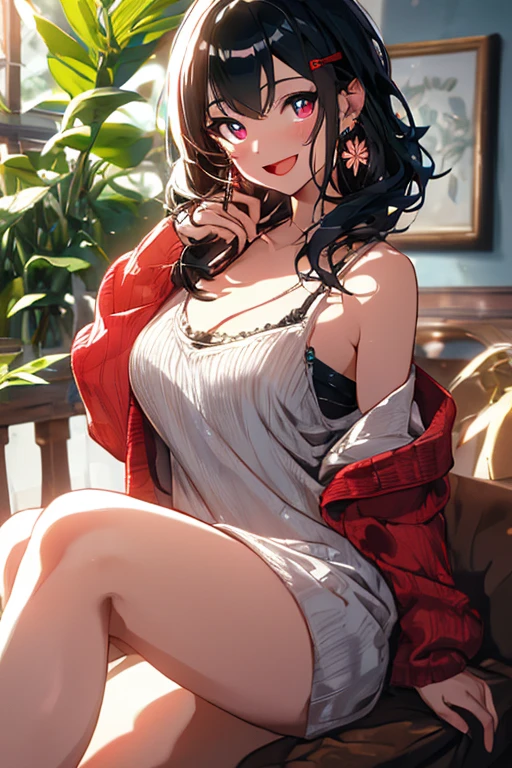 (masterpiece), (best quality), (ultra-detailed), (best illustration), (best shadow), (absurdres), Female, 25 years old, looking at viewer, steam, nsfw, light smile, medium breasts, cleavage, pantyhose,