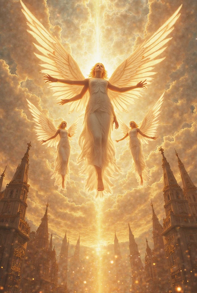 angels in a medieval city