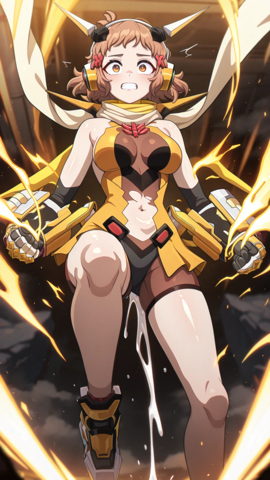 female, stance, fight, tanned