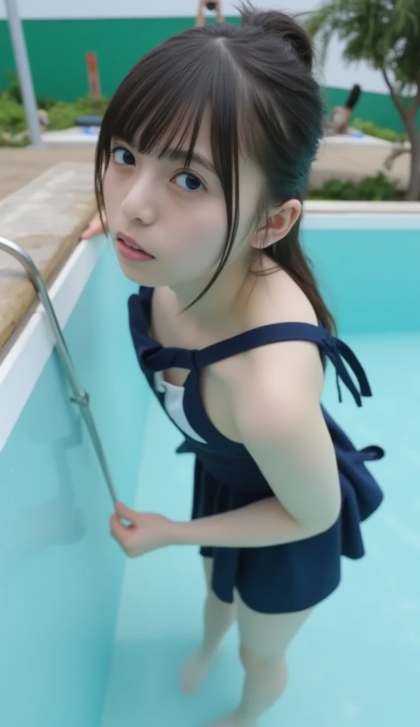 On a super-large cruise ship，Five delicate cute s with upturned asses，junior school student，比基尼，Run，Run，Sit on your knees
