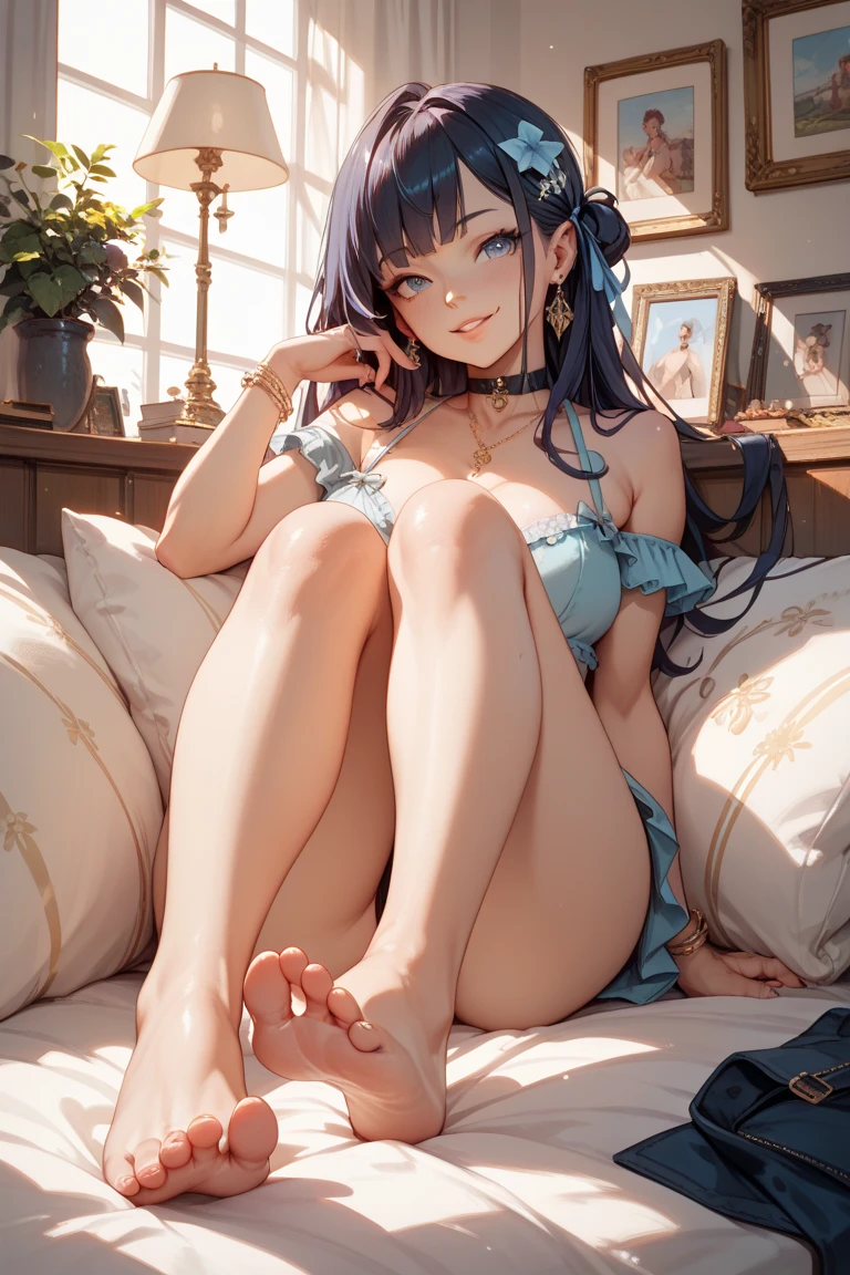 16 year old beautiful girl,Naked and cross-legged,Whole body,front,