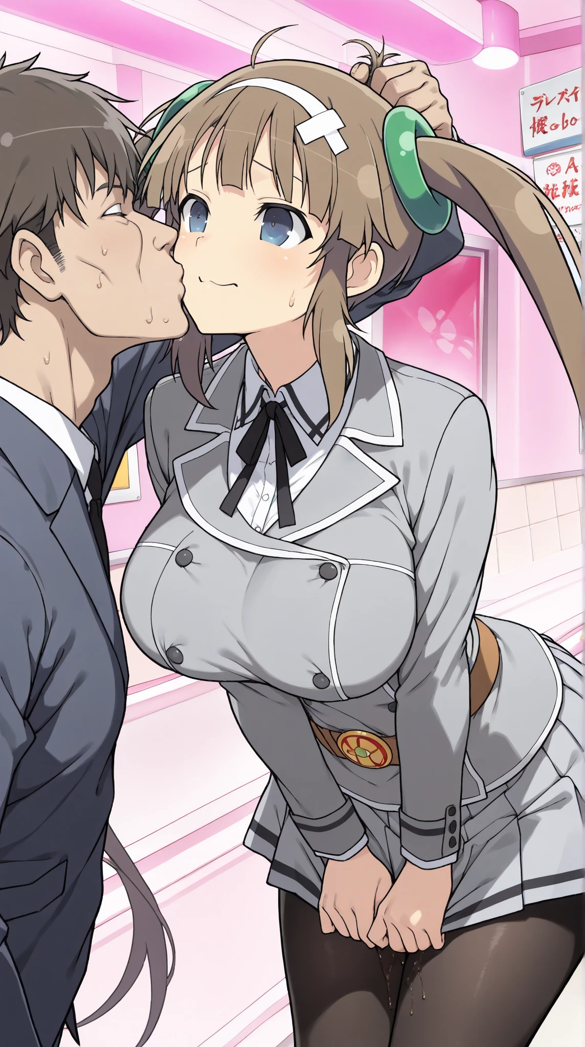 lumen reflection, Natural lighting, Evocative, Triad color scheme, Cowboy shot, elegant, voluptuous:0.6, view the viewer, 1girl in, Female, Solo, Blush, Open mouth, tusks, sfv, touko, Brown hair, Medium hair, Blue eyes, hijabi sluty, Red bandana, shirt, Red shirt, short sleeved shirt, Skirt, White skirt, Mini skirt, Shorts, Dark blue shorts, bike shorts, Shorts under the skirt, mitts, White gloves, huge tit, Plump crotch, Fitness model, Ruddy cheeks, perspire, Sweaty, The whole body is soaked with clothes, Wheezing, Mouth open, Reveal a shy and nervous expression, cleavage, Stand in dim light、in a crowded train, Caught by a group of men, grabbing the breasts, A crowd stared at her intently, A lot of male arms, POV hands, assisted exposure, pulled by another, lifted by another, undressing another, Catch, Pulling, clothes pull, bra pull, Shirt pull, was raped, ((She was held from behind by a man:1.5)), ((The man approached her chest,Stick out her tongue:1.5)), ((She was grabbed by the chest by a large group of men:1.5)), ((The man presses his chest against the woman's back:1.5)), ((She was grabbed by a large group of men on the buttocks:1.5)), ((very large crowd of men around her:1.5)), ((A group of people are all men)), full bodyesbian,NSFW