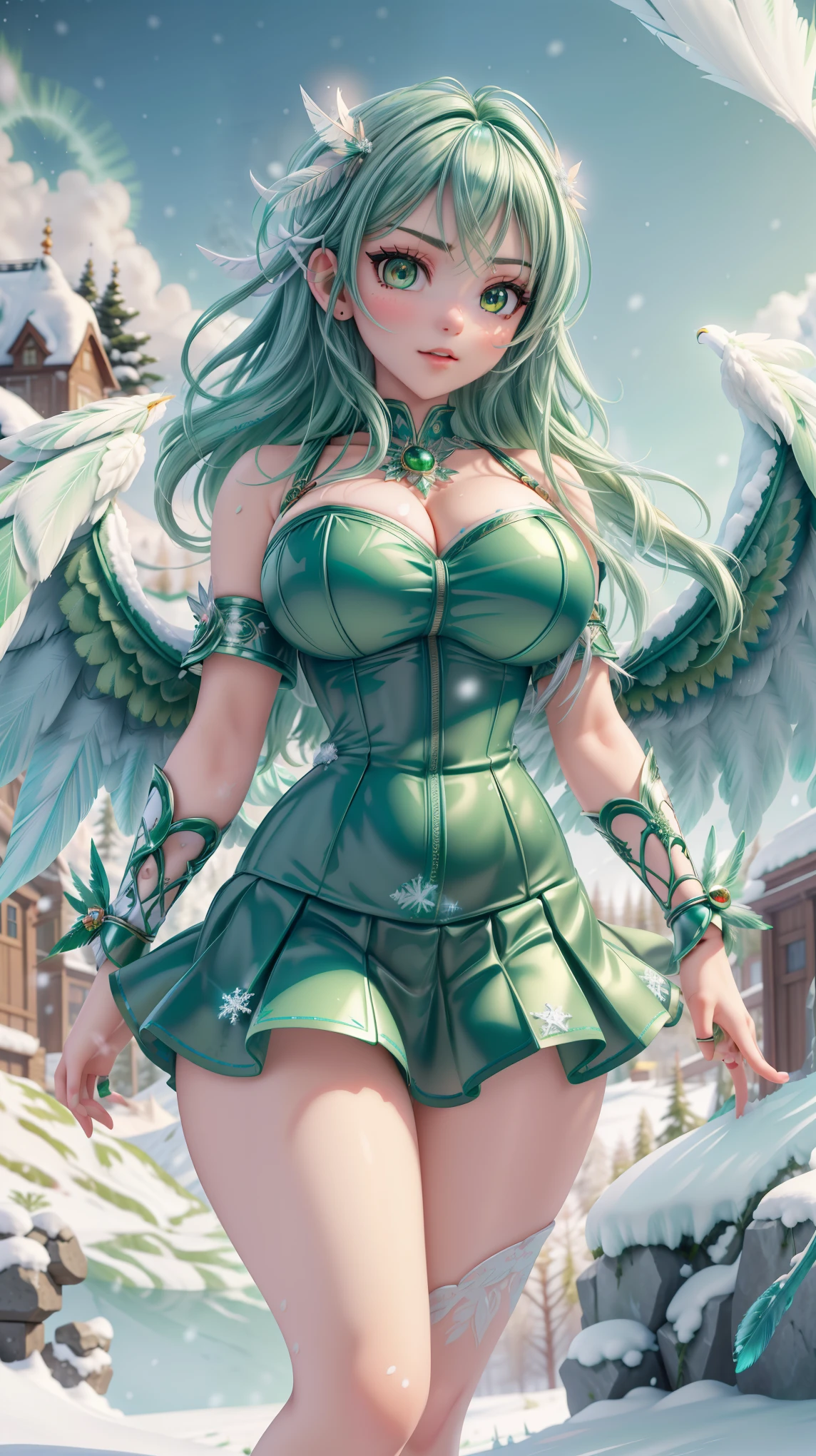 (oil painting art: 1.5) a most beautiful fairy playing in the snow, a beautiful fairy, spread butterfly wings, dynamic hair color, dynamic hair style, busty, wearing red silk dress, intricate silk, wearing high heels boots, she is playing the snow, fresh snow in the forest, high snow, High Detail, Ultra High Quality, High Resolution, 16K Resolution, Ultra HD Pictures, Ultra Realistic, Clear Details, Realistic Detail, Ultra High Definition